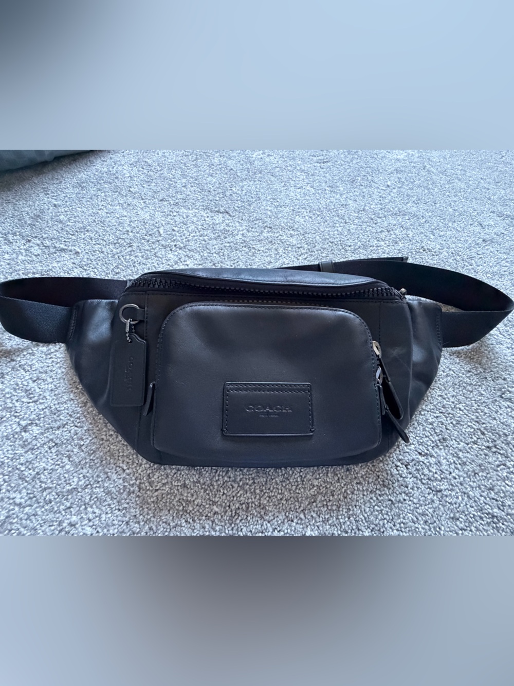 Coach Black Leather Belt Bag